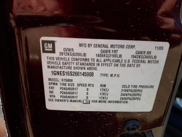 Photo 10 from auction – 2006 CHEVROLET TRAILBLAZE with VIN 1GNES16S266145908