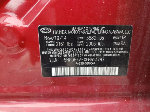 Photo 10 from auction – 2015 HYUNDAI ELANTRA SE with VIN 5NPDH4AEXFH613797