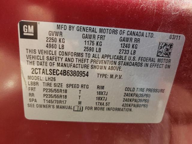 Photo 10 from auction – 2011 GMC TERRAIN SL with VIN 2CTALSEC4B6380954