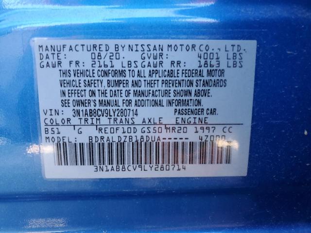 Photo 10 from auction – 2020 NISSAN SENTRA SV with VIN 3N1AB8CV9LY280714