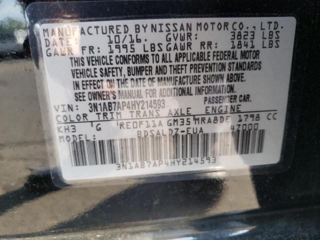 Photo 10 from auction – 2017 NISSAN SENTRA S with VIN 3N1AB7AP4HY214593