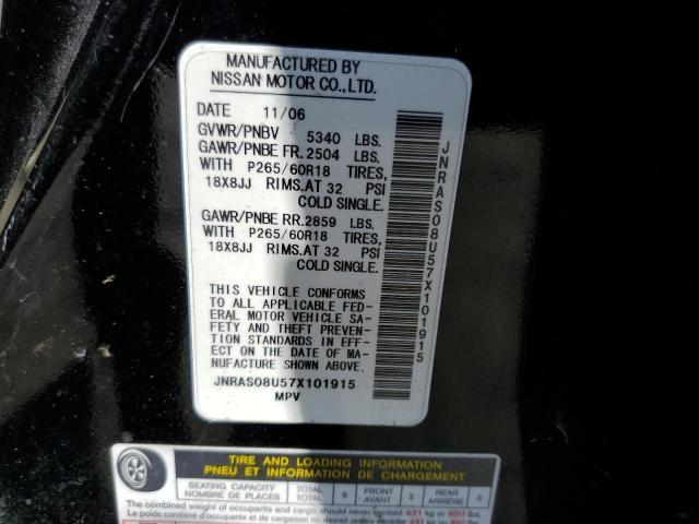 Photo 10 from auction – 2007 INFINITI FX35 with VIN JNRAS08U57X101915