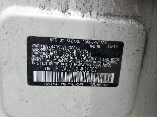 Photo 10 from auction – 2020 SUBARU WRX with VIN JF1VA1A68L9810607