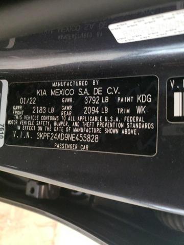 Photo 10 from auction – 2022 KIA FORTE FE with VIN 3KPF24AD9NE455828