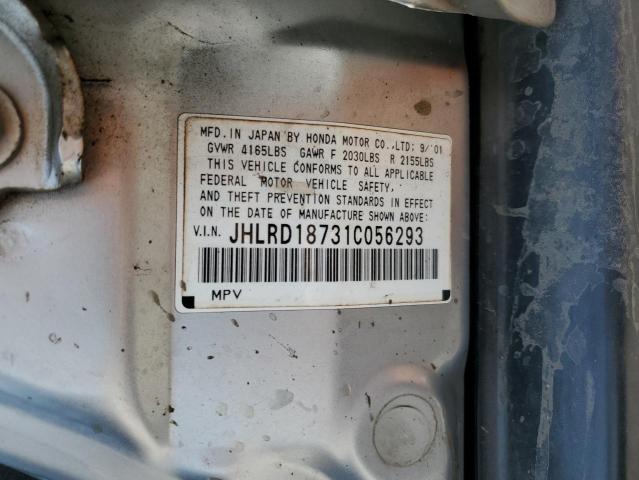 Photo 10 from auction – 2001 HONDA CR-V SE with VIN JHLRD18731C056293