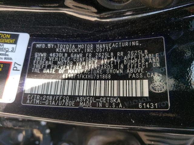 Photo 10 from auction – 2017 TOYOTA CAMRY LE with VIN 4T1BF1FKXHU791868