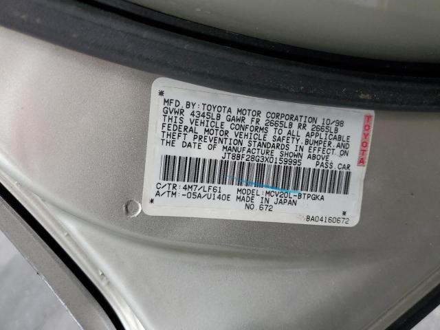 Photo 10 from auction – 1999 LEXUS ES 300 with VIN JT8BF28G3X0159995