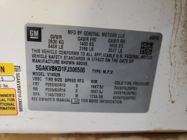 Photo 10 from auction – 2015 BUICK ENCLAVE with VIN 5GAKVBKD1FJ306506