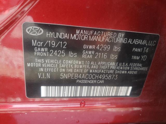 Photo 10 from auction – 2012 HYUNDAI SONATA GLS with VIN 5NPEB4AC0CH495873