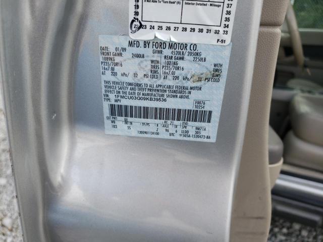 Photo 10 from auction – 2009 FORD ESCAPE XLT with VIN 1FMCU03G09KB39536