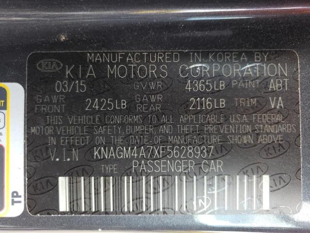 Photo 10 from auction – 2015 KIA OPTIMA LX with VIN KNAGM4A7XF5628937