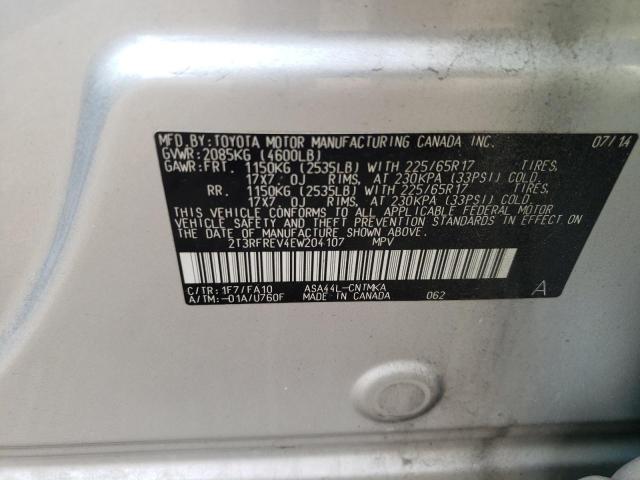 Photo 10 from auction – 2014 TOYOTA RAV4 XLE with VIN 2T3RFREV4EW204107