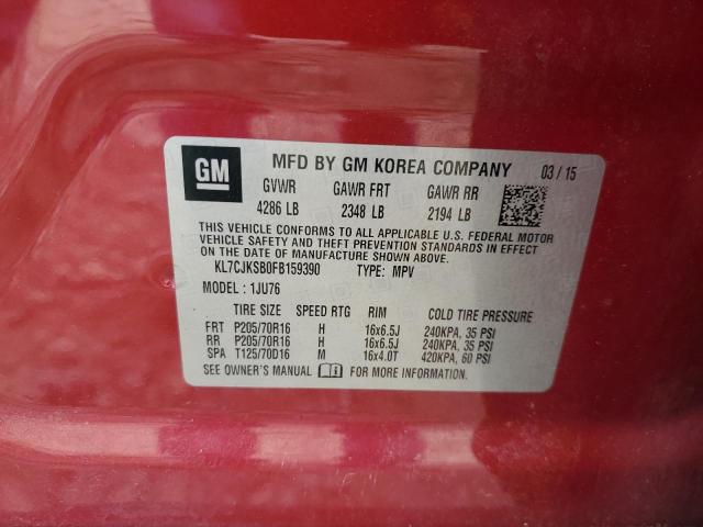 Photo 10 from auction – 2015 CHEVROLET TRAX LS with VIN KL7CJKSB0FB159390
