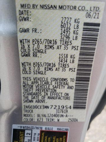 Photo 10 from auction – 2021 NISSAN FRONTIER S with VIN 1N6ED0CE3MN721954