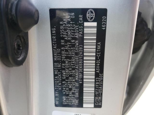 Photo 10 from auction – 2011 TOYOTA CAMRY BASE with VIN 4T1BF3EK6BU124283