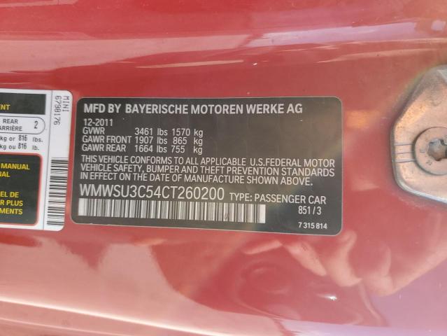 Photo 10 from auction – 2012 MINI COOPER with VIN WMWSU3C54CT260200