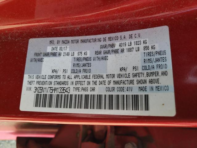 Photo 10 from auction – 2017 MAZDA 3 TOURING with VIN 3MZBN1V75HM133543
