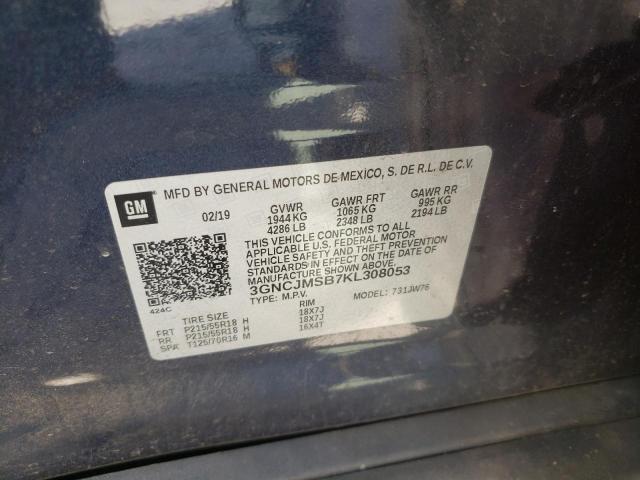 Photo 10 from auction – 2019 CHEVROLET TRAX PREMI with VIN 3GNCJMSB7KL308053