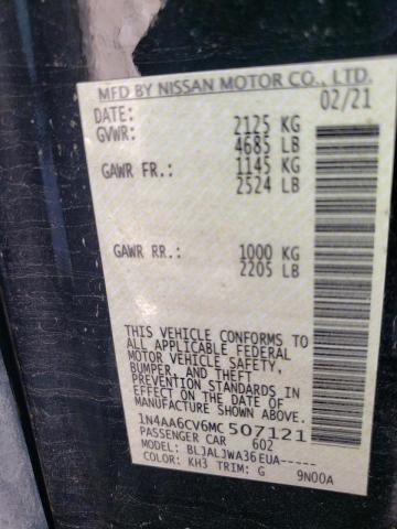 Photo 10 from auction – 2021 NISSAN MAXIMA SV with VIN 1N4AA6CV6MC507121
