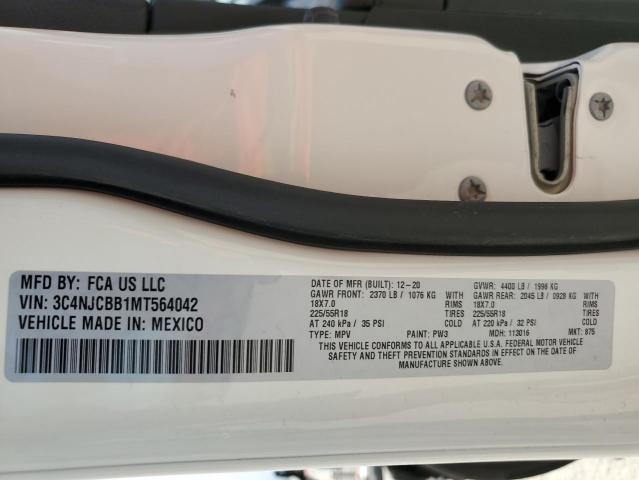 Photo 10 from auction – 2021 JEEP COMPASS LA with VIN 3C4NJCBB1MT564042