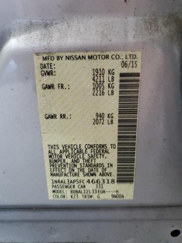 Photo 10 from auction – 2015 NISSAN ALTIMA 2.5 with VIN 1N4AL3AP5FC466318