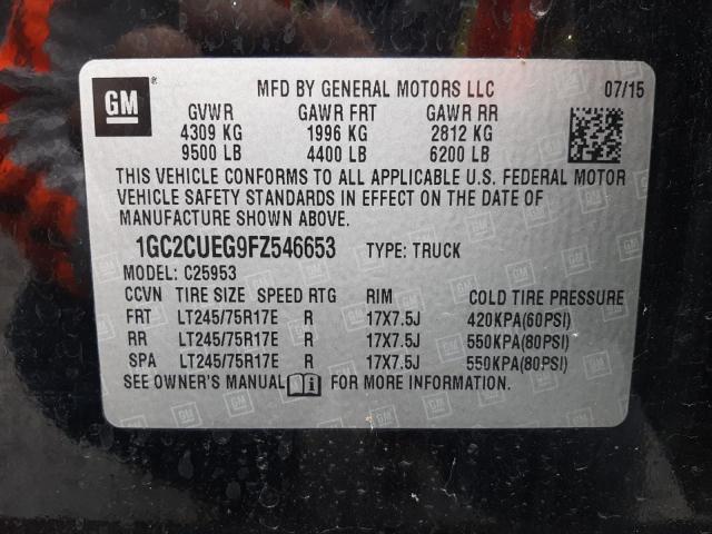 Photo 10 from auction – 2015 CHEVROLET SILVERADO with VIN 1GC2CUEG9FZ546653