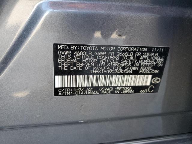 Photo 10 from auction – 2012 LEXUS ES 350 with VIN JTHBK1EG9C2482084