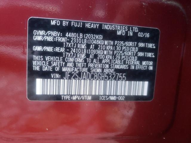 Photo 10 from auction – 2016 SUBARU FORESTER 2 with VIN JF2SJADC8GH532755
