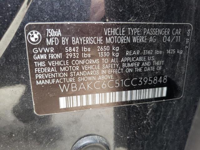 Photo 10 from auction – 2012 BMW 7 SERIES with VIN WBAKC6C51CC395848