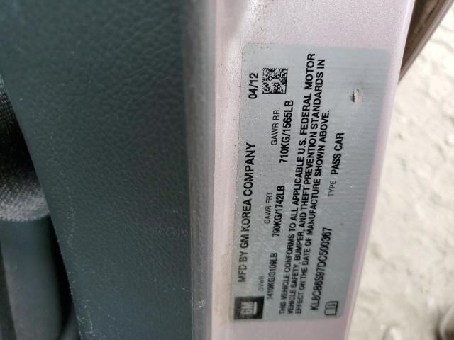 Photo 10 from auction – 2013 CHEVROLET SPARK LS with VIN KL8CB6S97DC500367