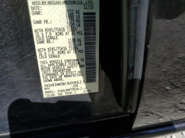 Photo 10 from auction – 2011 NISSAN PATHFINDER with VIN 5N1AR1NN5BC609621