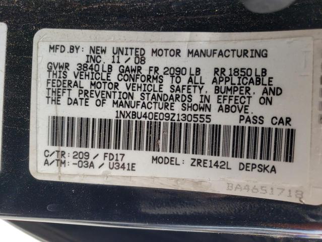 Photo 10 from auction – 2009 TOYOTA COROLLA BA with VIN 1NXBU40E09Z130555