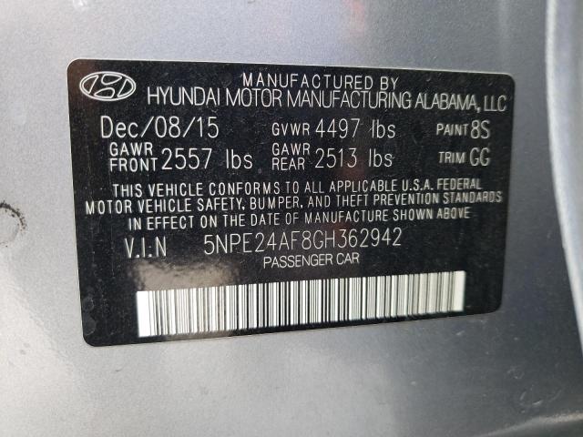 Photo 10 from auction – 2016 HYUNDAI SONATA SE with VIN 5NPE24AF8GH362942