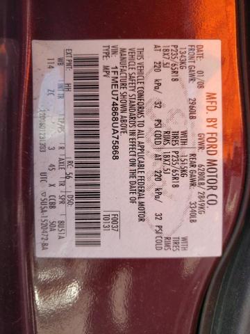 Photo 10 from auction – 2008 FORD EXPLORER E with VIN 1FMEU74868UA75868