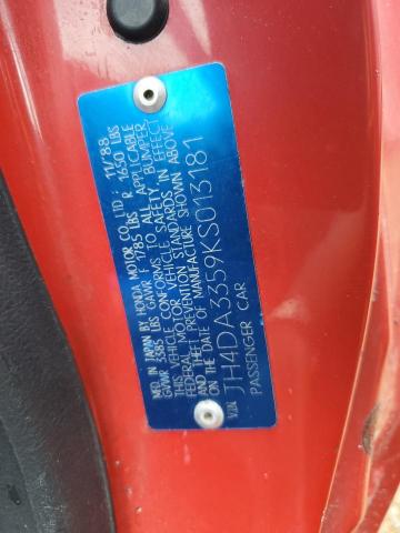 Photo 10 from auction – 1989 ACURA INTEGRA LS with VIN JH4DA3359KS013181