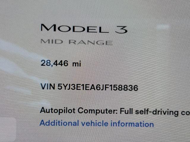 Photo 8 from auction – 2018 TESLA MODEL 3 with VIN 5YJ3E1EA6JF158836