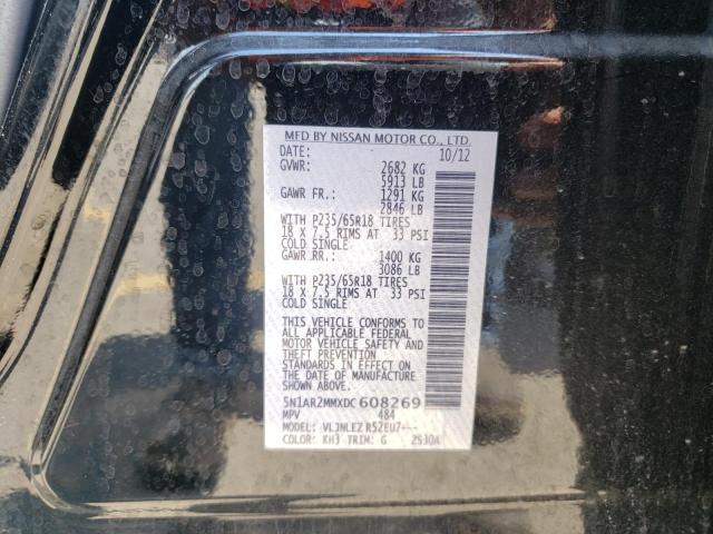 Photo 10 from auction – 2013 NISSAN PATHFINDER with VIN 5N1AR2MMXDC608269