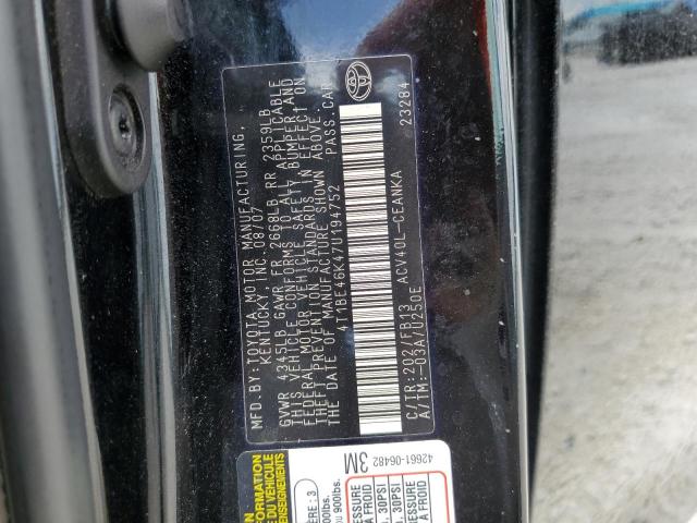 Photo 10 from auction – 2007 TOYOTA CAMRY with VIN 4T1BE46K47U194752