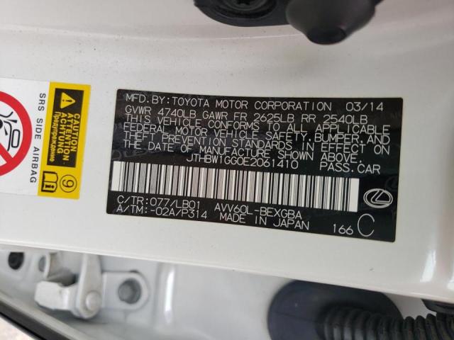 Photo 10 from auction – 2014 LEXUS ES 300H with VIN JTHBW1GG0E2061410