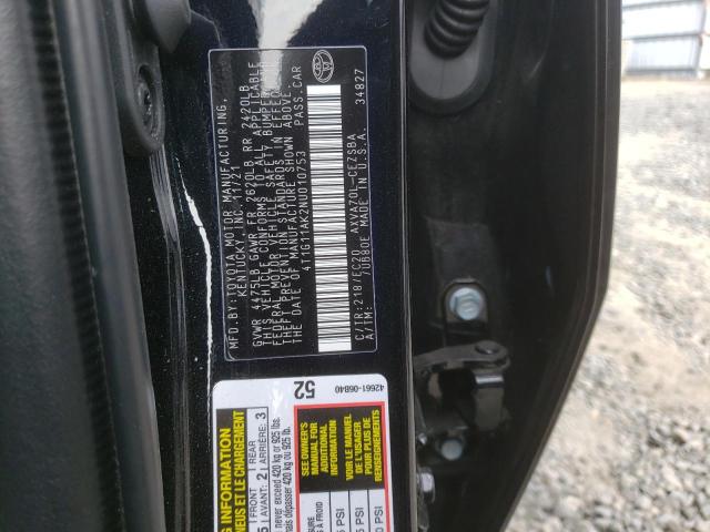 Photo 10 from auction – 2022 TOYOTA CAMRY SE with VIN 4T1G11AK2NU010753