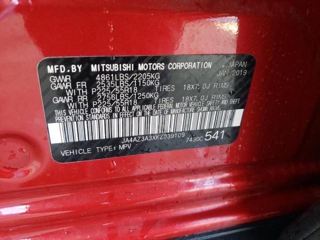 Photo 10 from auction – 2019 MITSUBISHI OUTLANDER with VIN JA4AZ3A3XKZ039109