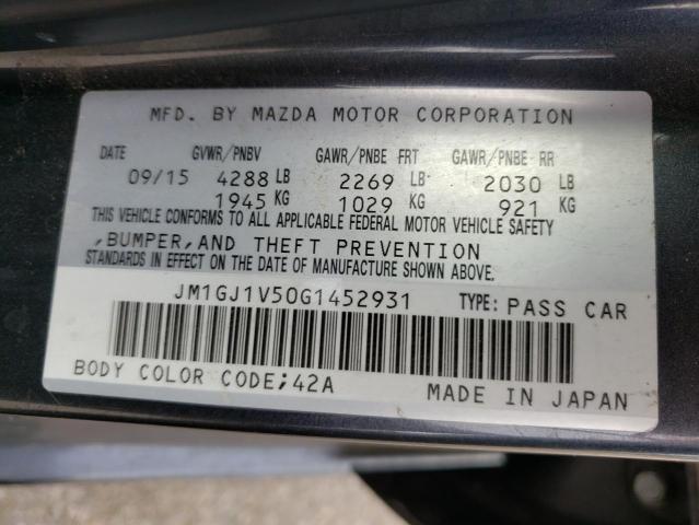 Photo 10 from auction – 2016 MAZDA 6 TOURING with VIN JM1GJ1V50G1452931