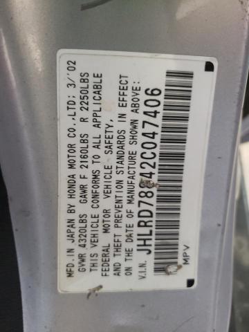 Photo 10 from auction – 2002 HONDA CR-V EX with VIN JHLRD78842C047406