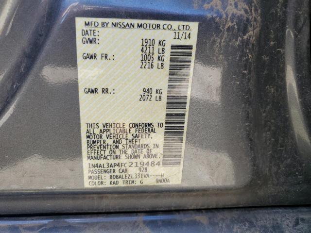 Photo 10 from auction – 2015 NISSAN ALTIMA 2.5 with VIN 1N4AL3AP4FC219484