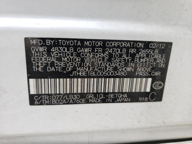 Photo 10 from auction – 2013 LEXUS GS 350 with VIN JTHBE1BL0D5003480