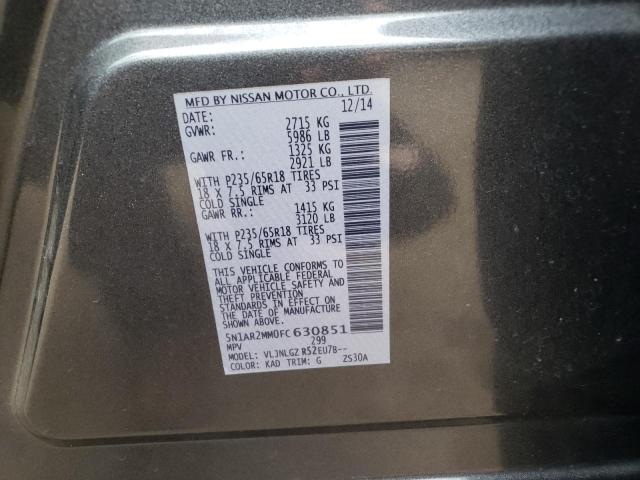 Photo 10 from auction – 2015 NISSAN PATHFINDER with VIN 5N1AR2MM0FC630851