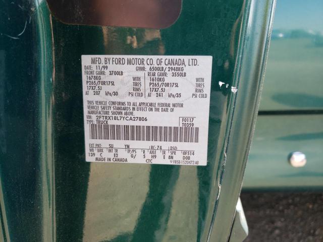 Photo 10 from auction – 2000 FORD F150 with VIN 2FTRX18L7YCA27806