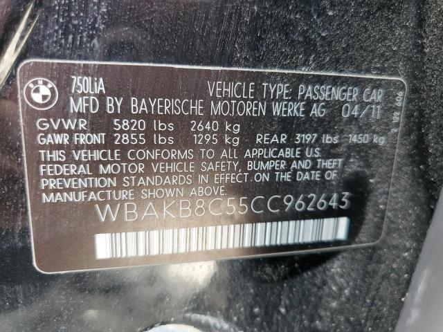Photo 10 from auction – 2012 BMW 750 LI with VIN WBAKB8C55CC962643