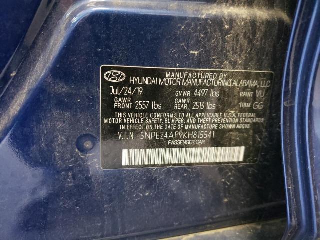 Photo 10 from auction – 2019 HYUNDAI SONATA SE with VIN 5NPE24AF9KH815541