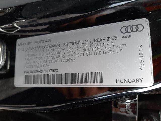 Photo 10 from auction – 2017 AUDI A3 PREMIUM with VIN WAUAUGFF0H1037923